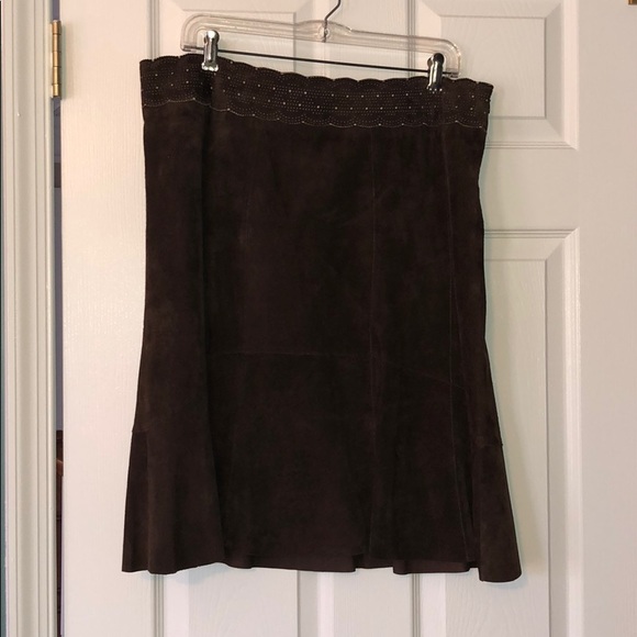 CAbi Dresses & Skirts - Brown Suede Cabi Skirt